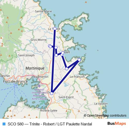 SCO 580 bus Line Map