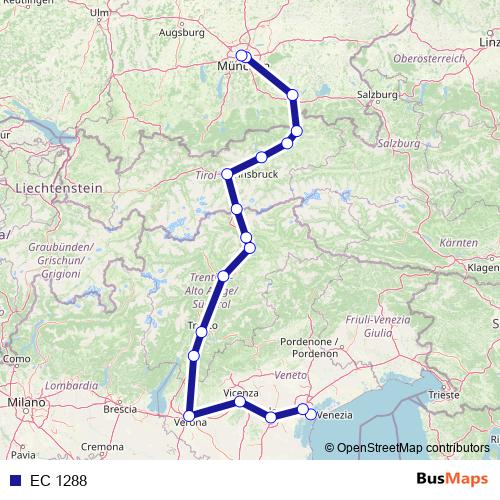 EC 1288 rail Line Map