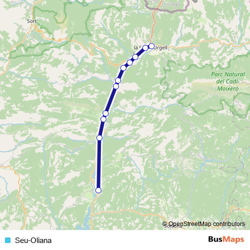 Seu-Oliana bus Line Map