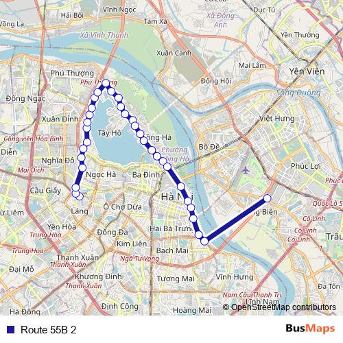 Route 55B 2 bus Line Map