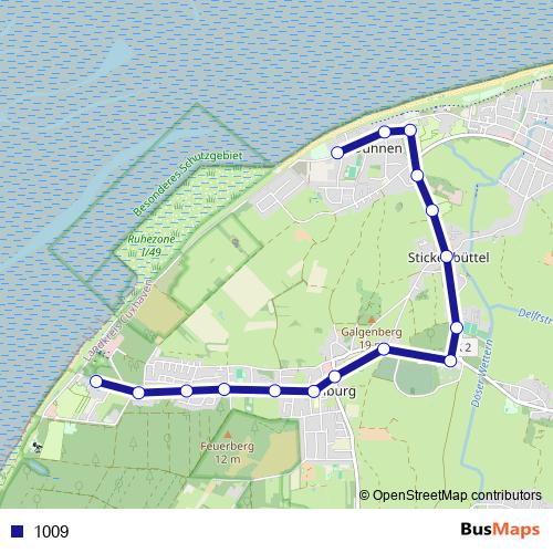 1009 bus Line Map
