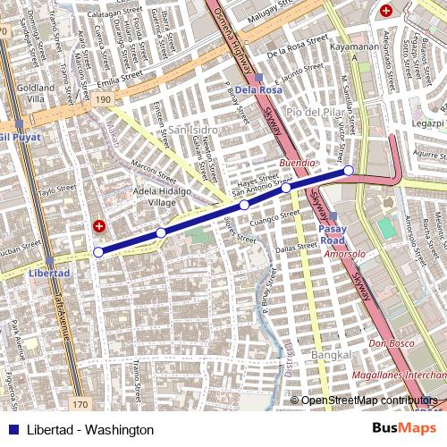 Libertad - Washington bus Line Map