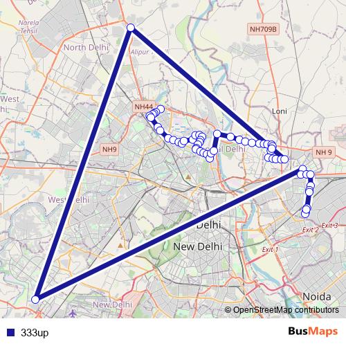 333up bus Line Map