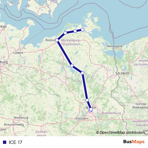 ICE 17 rail Line Map