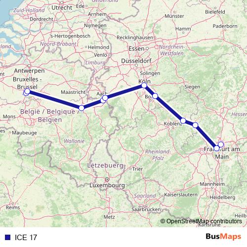 ICE 17 rail Line Map