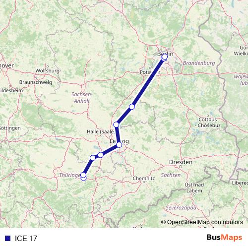 ICE 17 rail Line Map