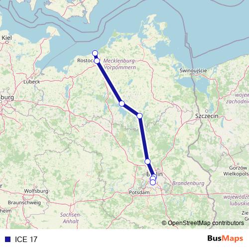 ICE 17 rail Line Map