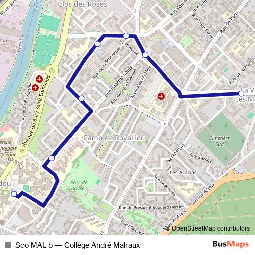Sco MAL b bus Line Map