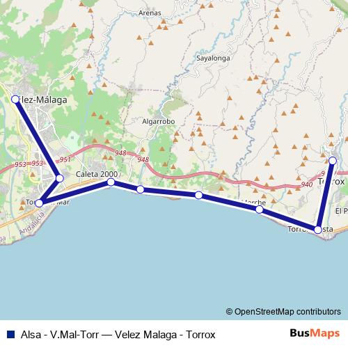 Alsa - V.Mal-Torr bus Line Map