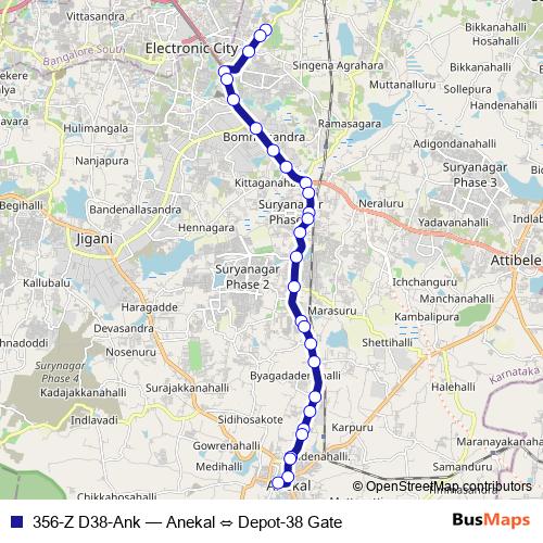 356-Z D38-Ank bus Line Map