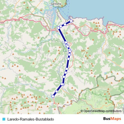 Laredo-Ramales-Bustablado bus Line Map