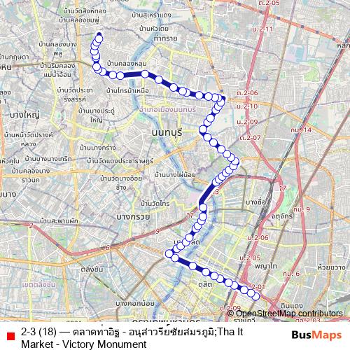 2-3 (18) bus Line Map
