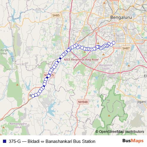 375-G bus Line Map