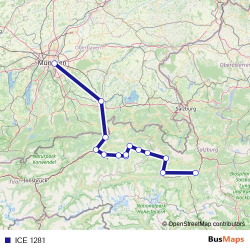 ICE 1281 rail Line Map