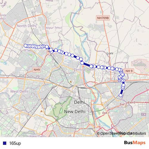 165up bus Line Map