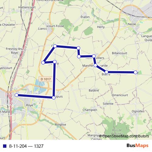 8-11-204 bus Line Map