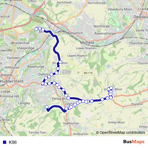 K98 bus Line Map