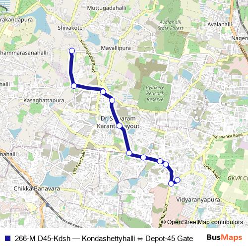 266-M D45-Kdsh bus Line Map