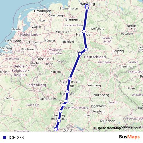 ICE 273 rail Line Map