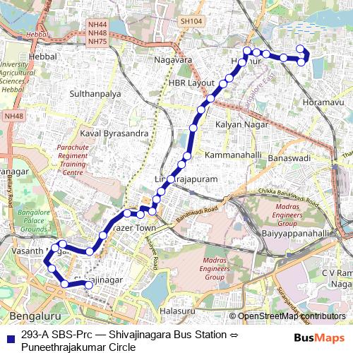 293-A SBS-Prc bus Line Map