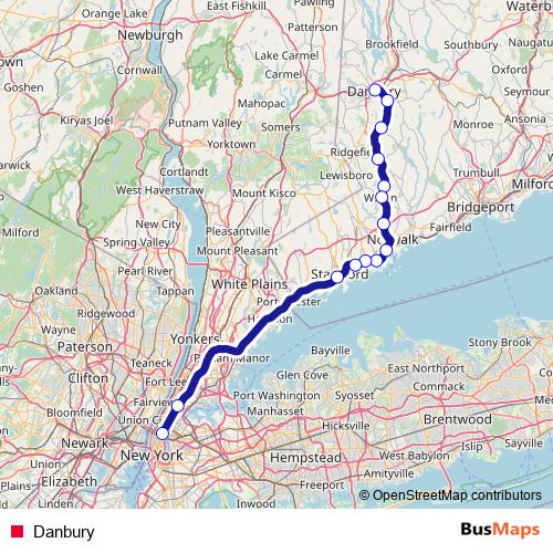 Danbury rail Line Map