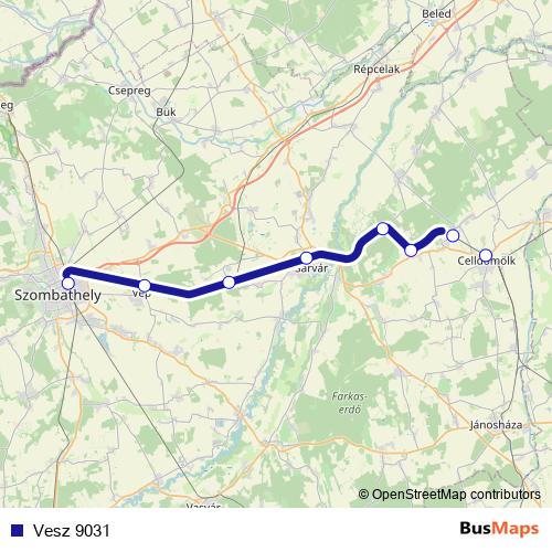 Vesz 9031 rail Line Map