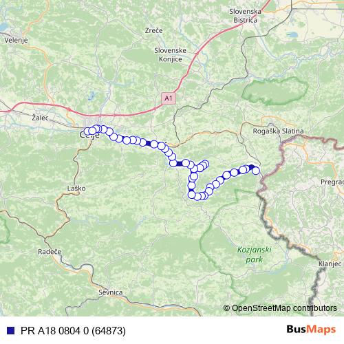 PR A18 0804 0 (64873) bus Line Map