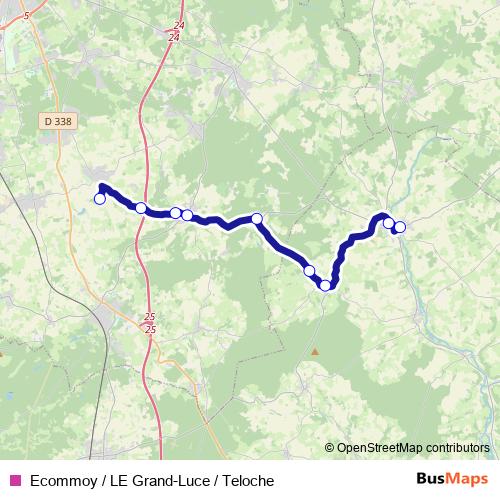Ecommoy / LE Grand-Luce / Teloche bus Line Map