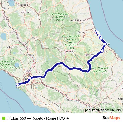 Flixbus 550 bus Line Map