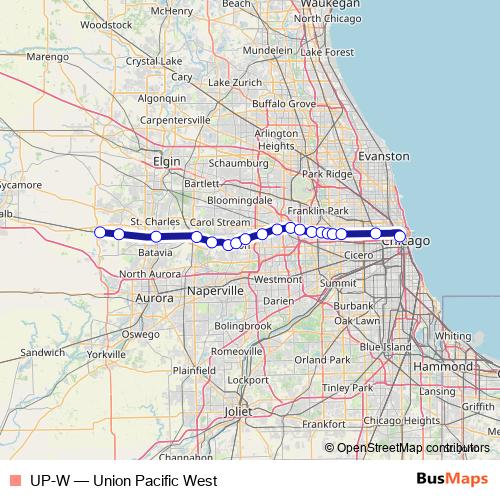 UP-W rail Line Map