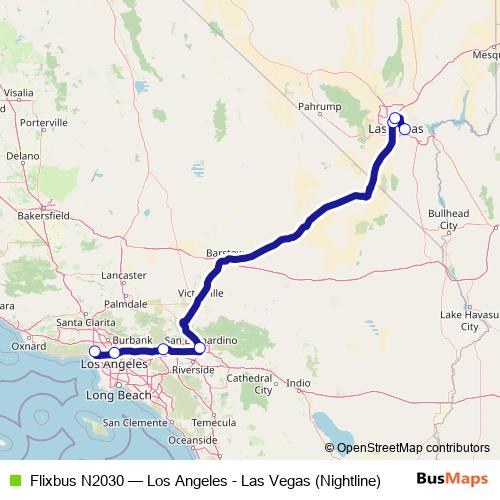 Flixbus N2030 bus Line Map