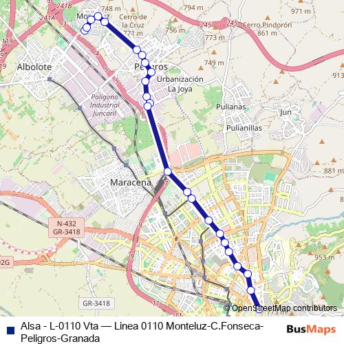Alsa - L-0110 Vta bus Line Map