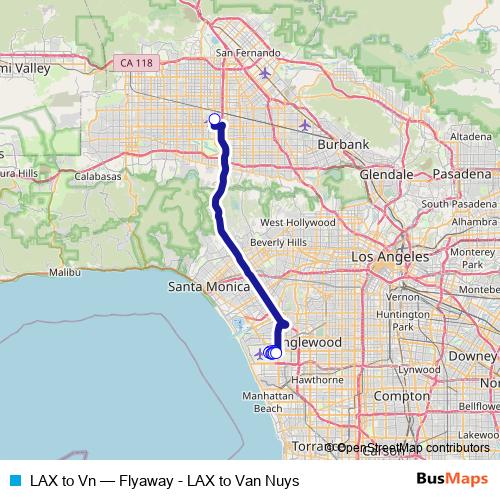 LAX to Vn bus Line Map