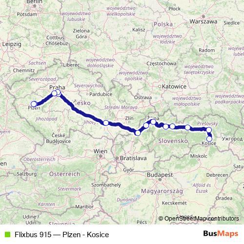 Flixbus 915 bus Line Map