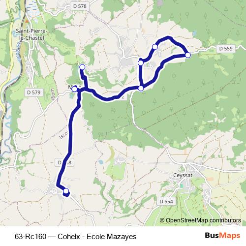 63-Rc160 bus Line Map