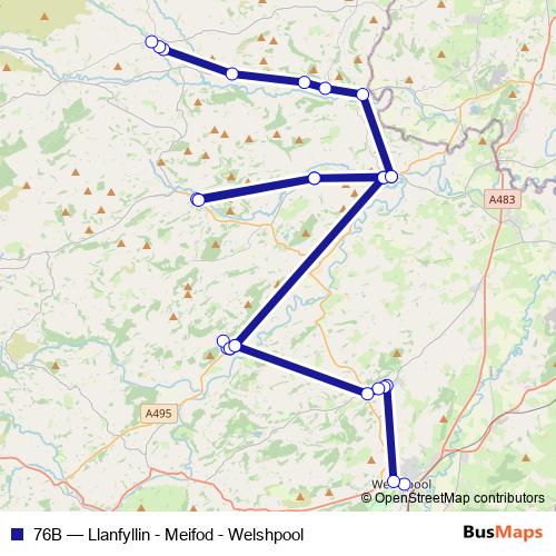 76B bus Line Map