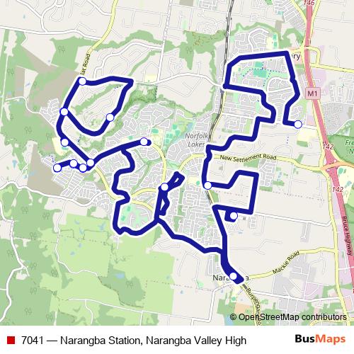 7041 bus Line Map