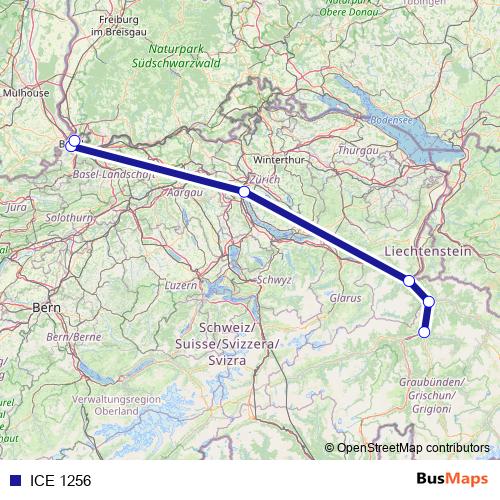 ICE 1256 rail Line Map