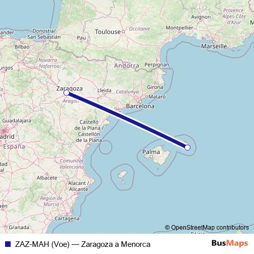 ZAZ-MAH (Voe) air Line Map
