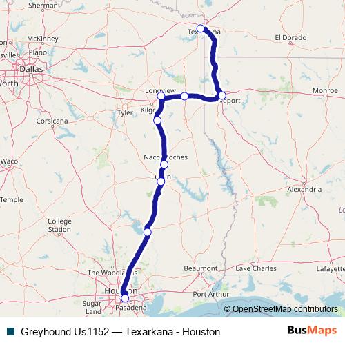 Greyhound Us1152 bus Line Map