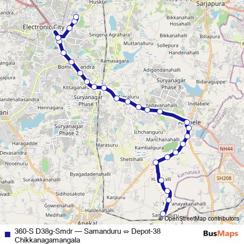360-S D38g-Smdr bus Line Map