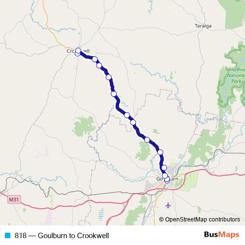 818 bus Line Map