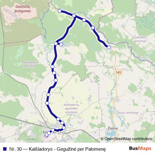 Nr. 30 bus Line Map