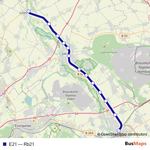 E21 rail Line Map