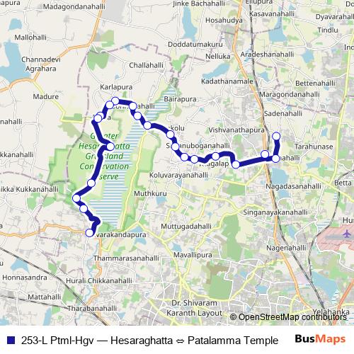 253-L Ptml-Hgv bus Line Map