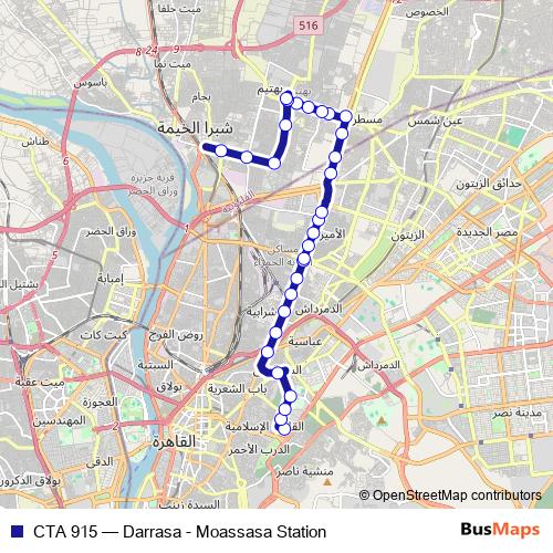 CTA 915 bus Line Map