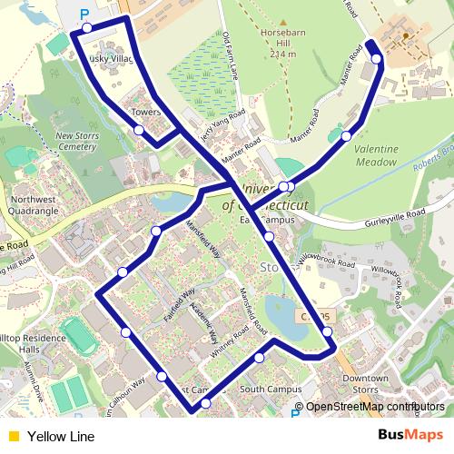 Yellow Line bus Line Map