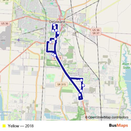 Yellow bus Line Map