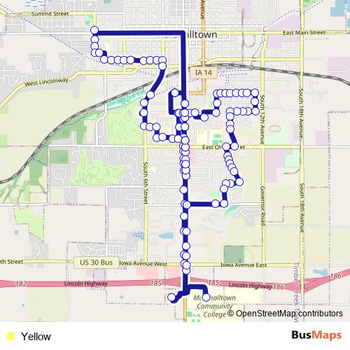 Yellow bus Line Map