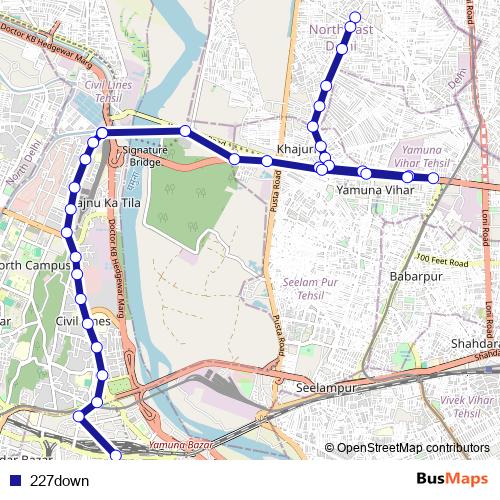 227down bus Line Map